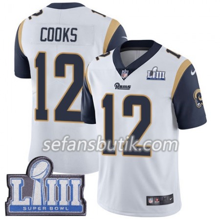 Los Angeles Rams Tröjor Brandin Cooks 12 Nike Vit 2019 Super Bowl LIII - Herr Los Angeles Rams Tröjor Brandin Cooks 12 Nike Vit 2019 Super Bowl LIII - Herr